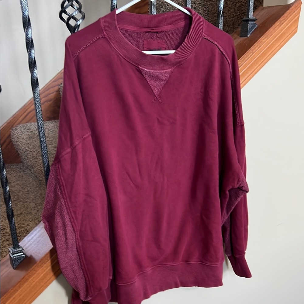 Aerie Deep Red Knit crewneck sweatshirt